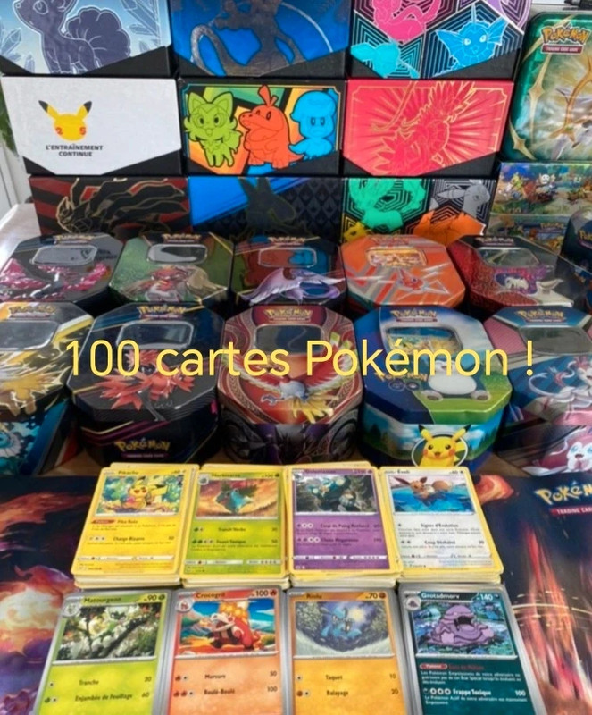 Lot de 100 cartes Pokémon