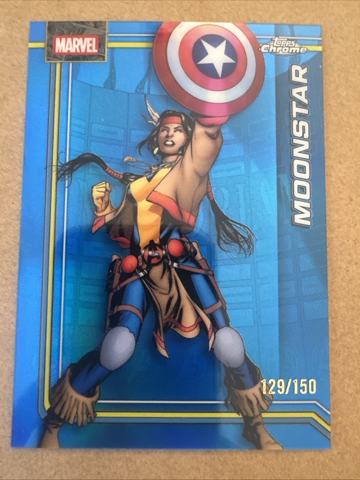 2026 Topps Chrome Marvel Moonstar #082 rifrattore blu /150
