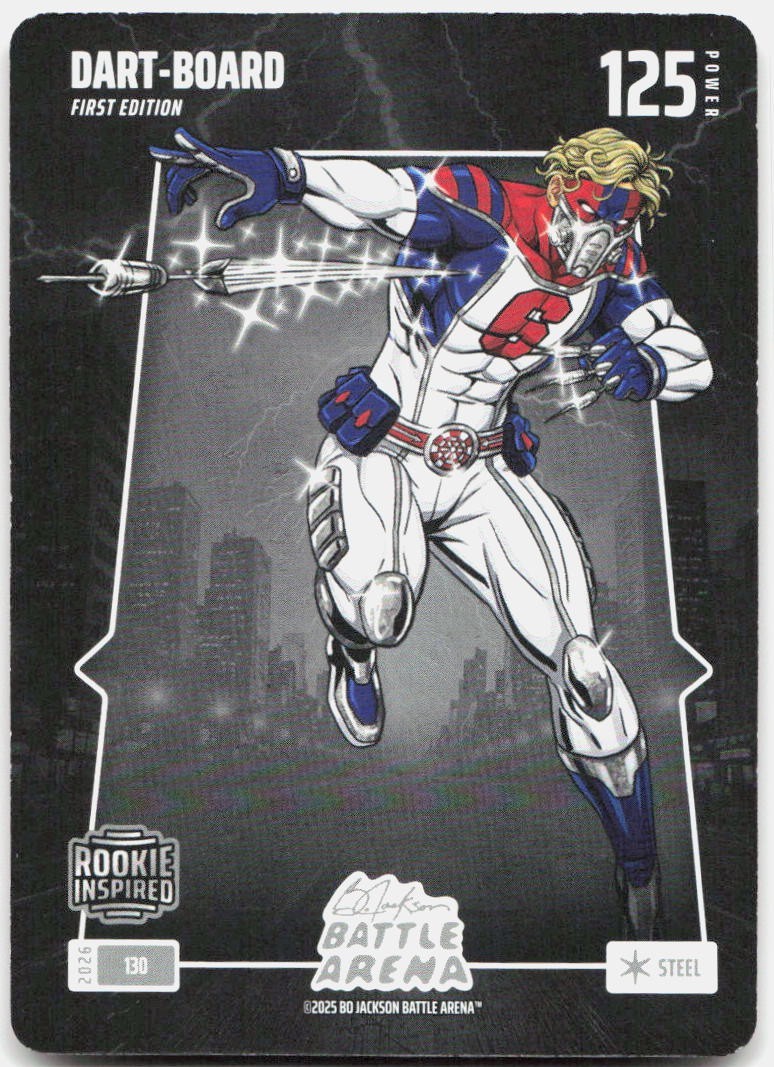 BO JACKSON BATTLE ARENA TCG DART BOARD 130 STEEL ROOKIE CARD JACKOSN DART