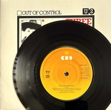 U2 -Out Of Control/Three- Rare Irish 7” / Sunburst CBS Label With Picture Sleeve