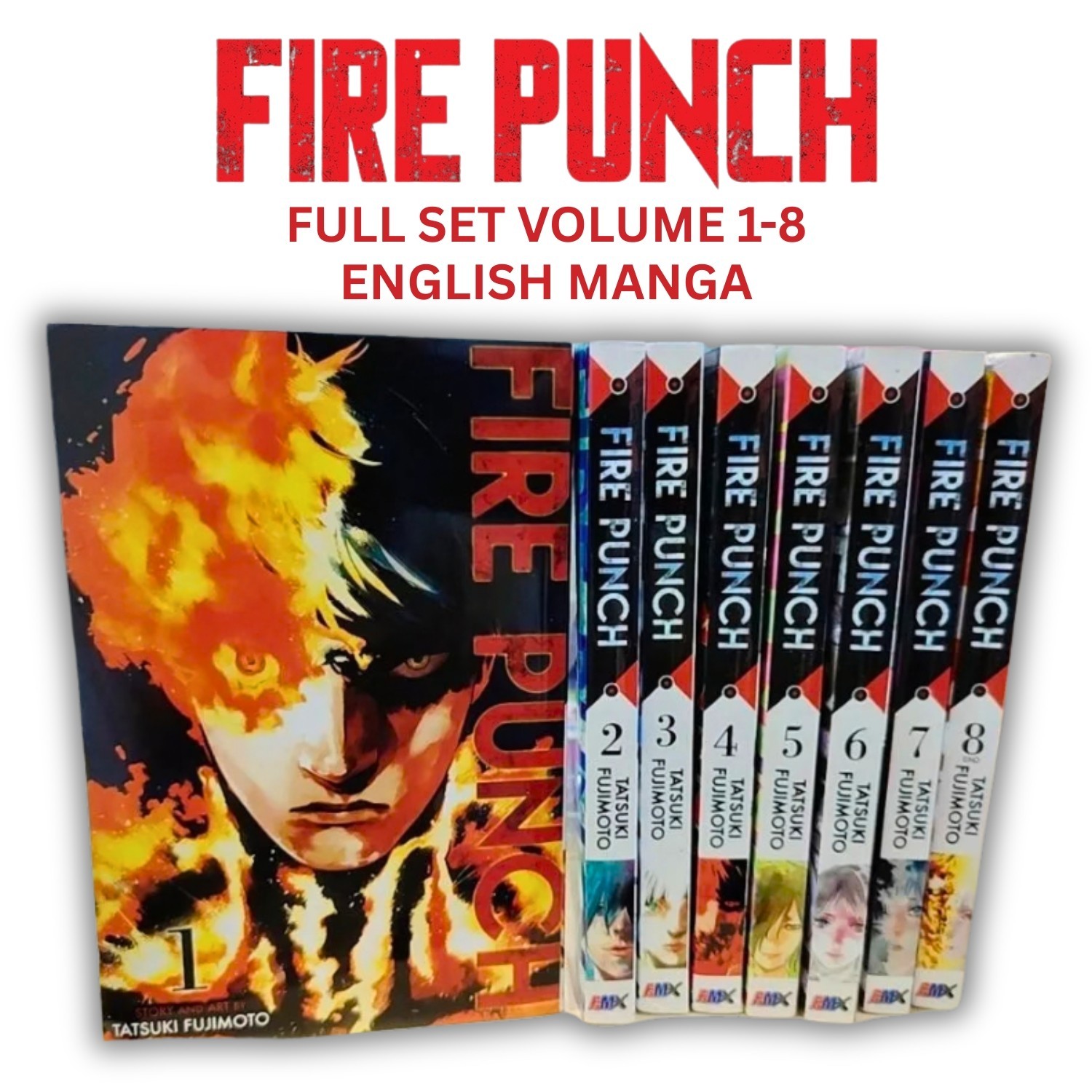 Fire Punch Manga Volume 1-8 Set Completo Fumetti Inglese di Tatsuki Fujimoto