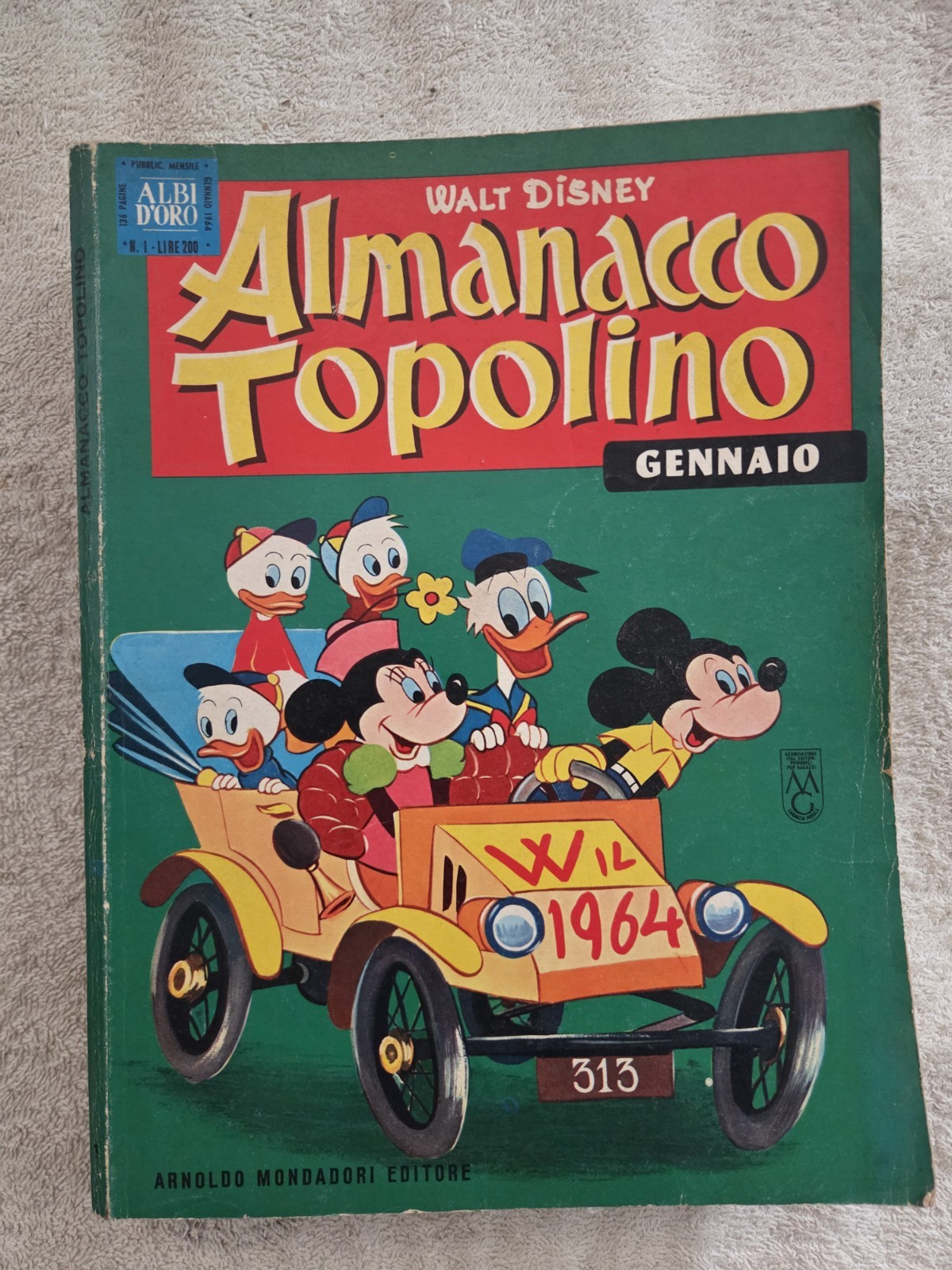 Almanacco Topolino Lotto 15 Albi Disney Mondadori Compreso n.1 Gennaio 1964