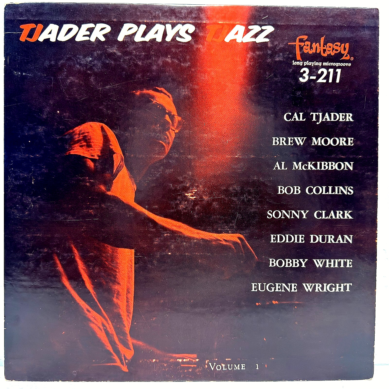 Cal Tjader Tjader Plays Tjazz Vol 1 Fantasy 3-211 Red Vinyl Jazz LP 1955