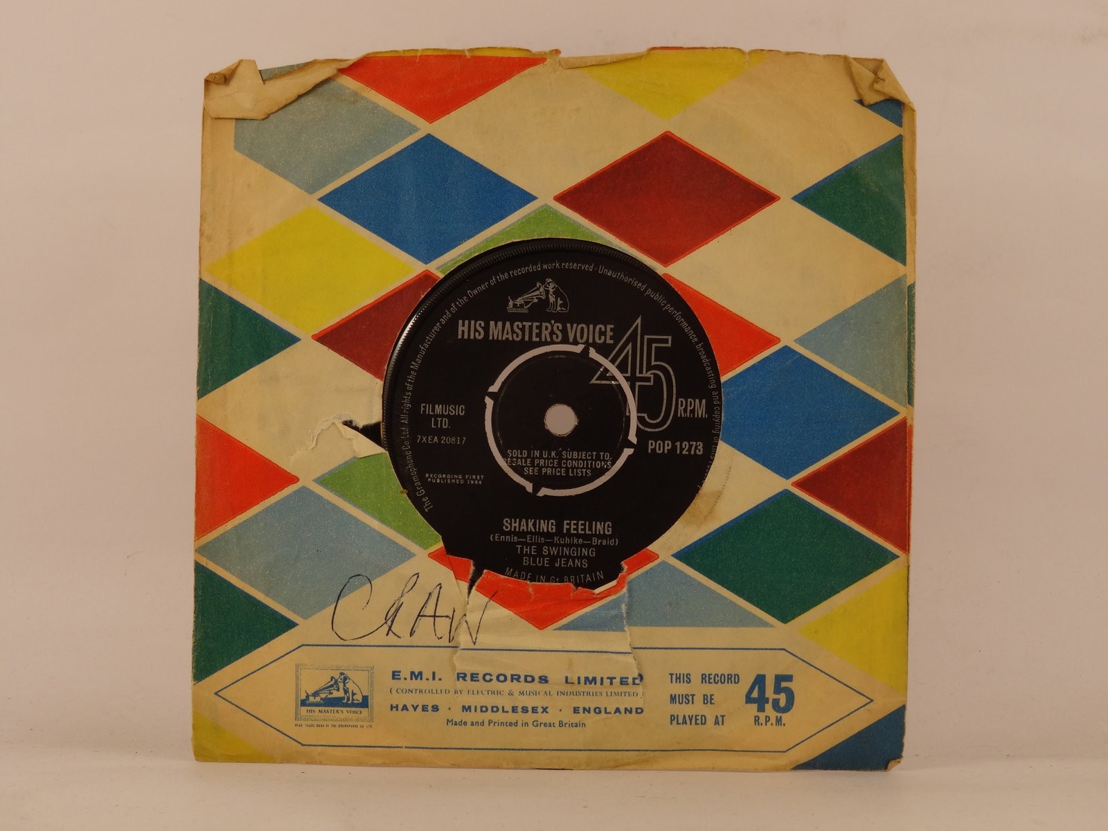THE SWINGING BLUE JEAMS SHAKING FEELING/ GOOD GOLLY MISS MOLLY (96) 2 Track 7" S