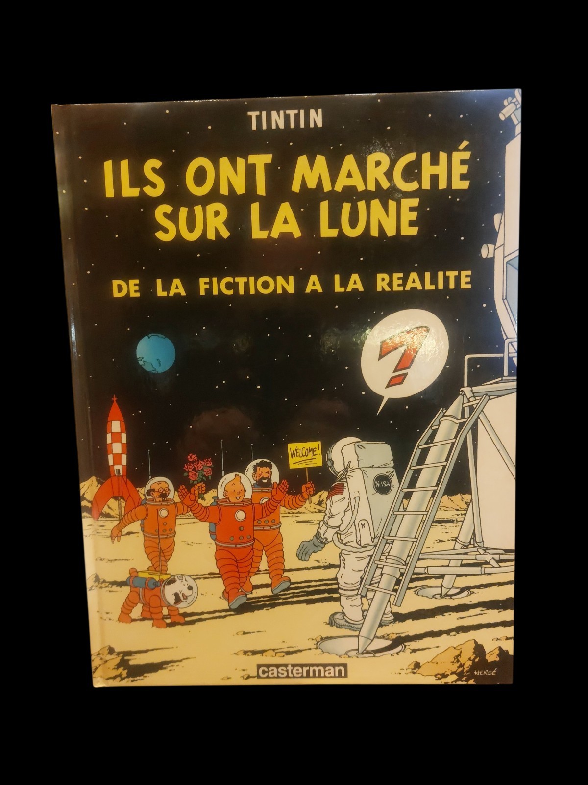 TINTIN : ILS ONT MARCHÉ SUR LA LUNE  -EO 1985 + Page volante + carte postale-TBE