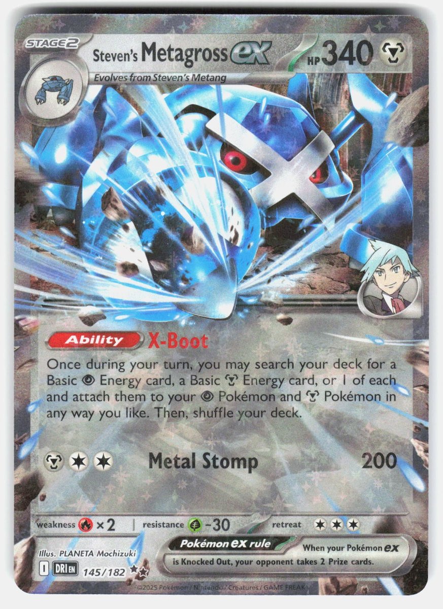 Steven's Metagross ex Holo Double Rare SV10: Destinated Rivals 145/182 quasi nuovo