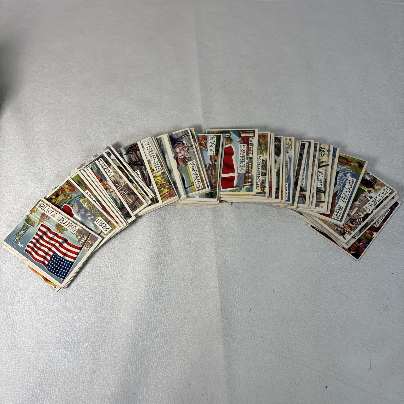 Vtg 1956 TCG Flags of World Trading Card Lot Collection Topps 50’s-Complete Set!