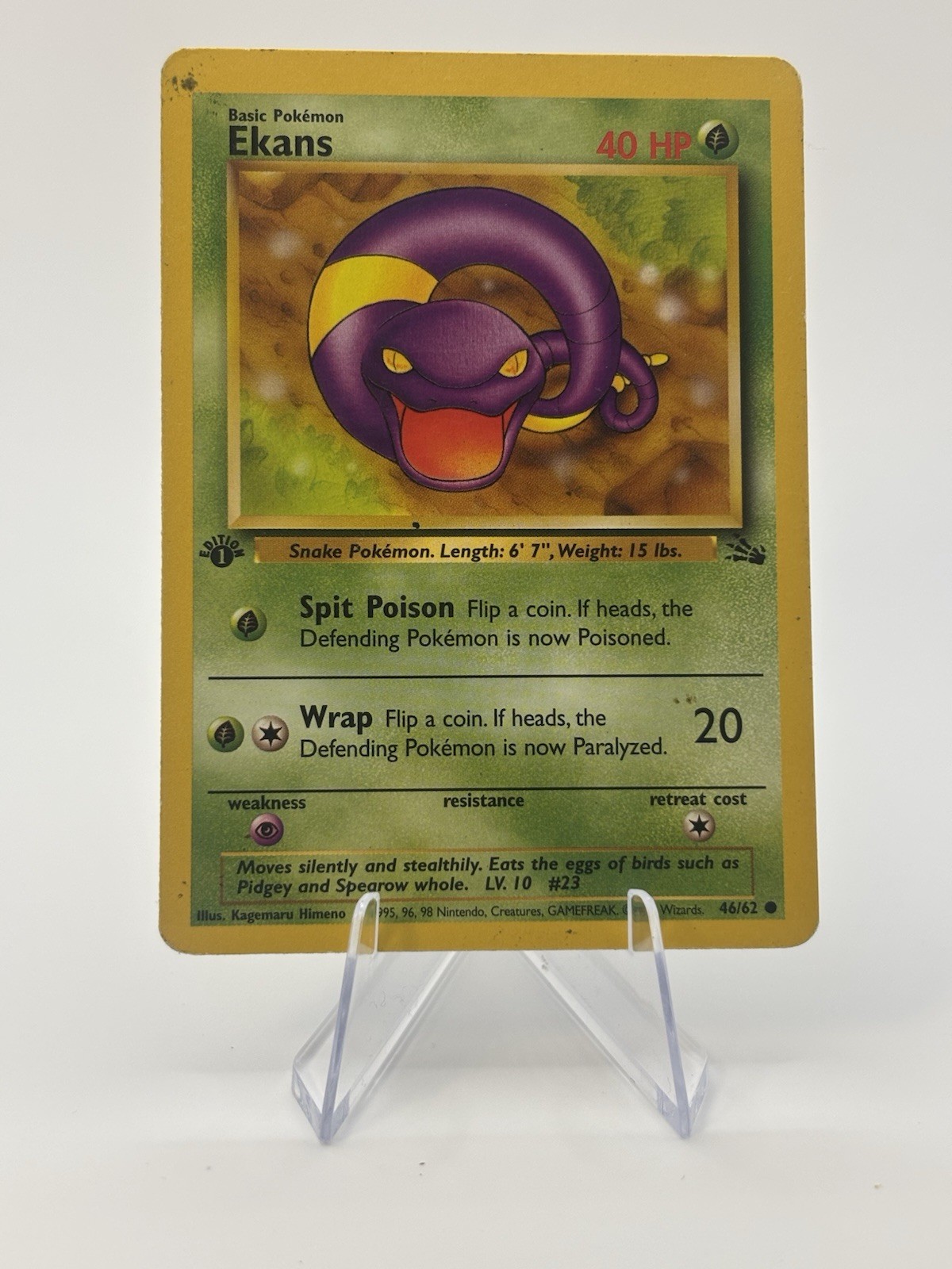 Carta Pokemon Ekans 1° Edizione 46/64 HP