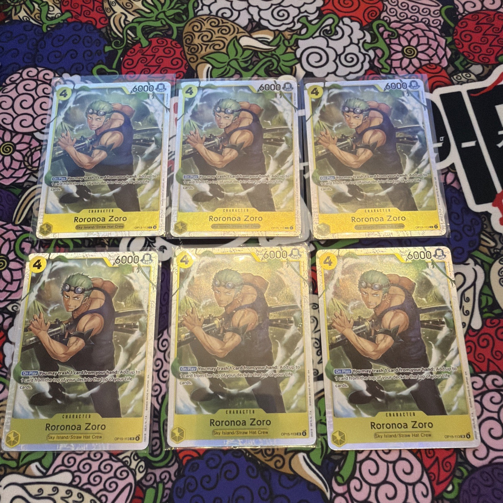 OP15-113 Roronoa Zoro SR inglese pezzo unico TCG 6 + playset di carte