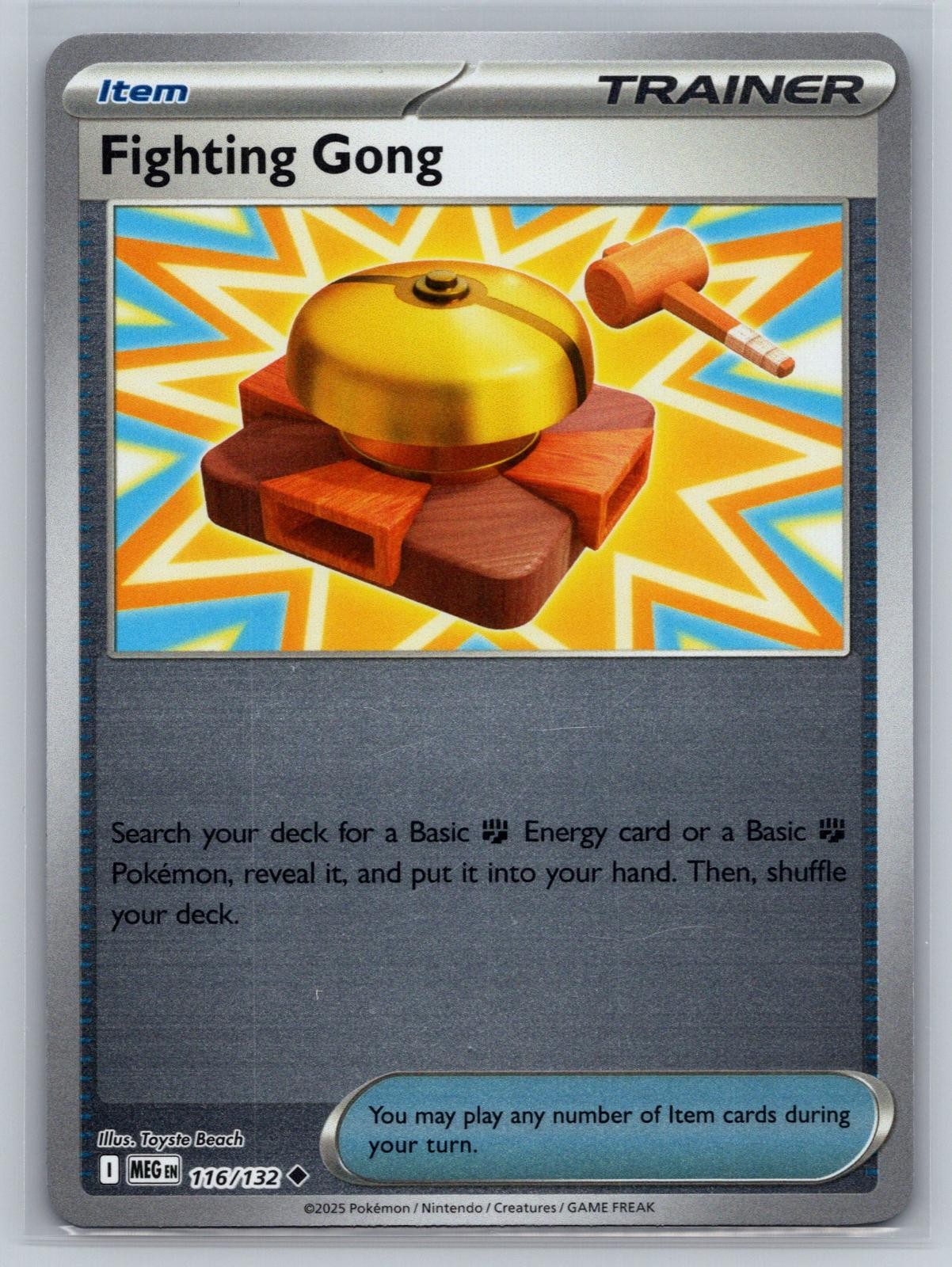 FIGHTING GONG 116/132 PACCHETTO PREMIO NON COMUNE SERIE CARTE POKEMON NM