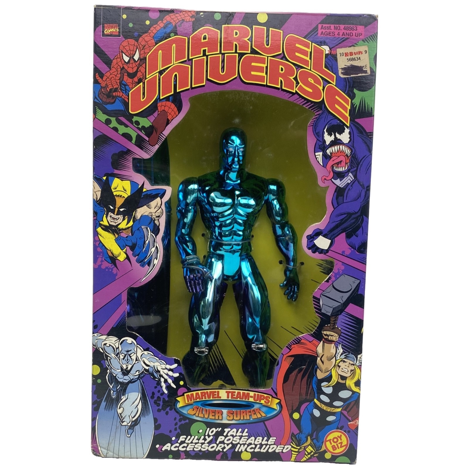 Marvel Universe Marvel Team-Ups Blue Silver Surfer 10" Action Figure ToyBiz 1999