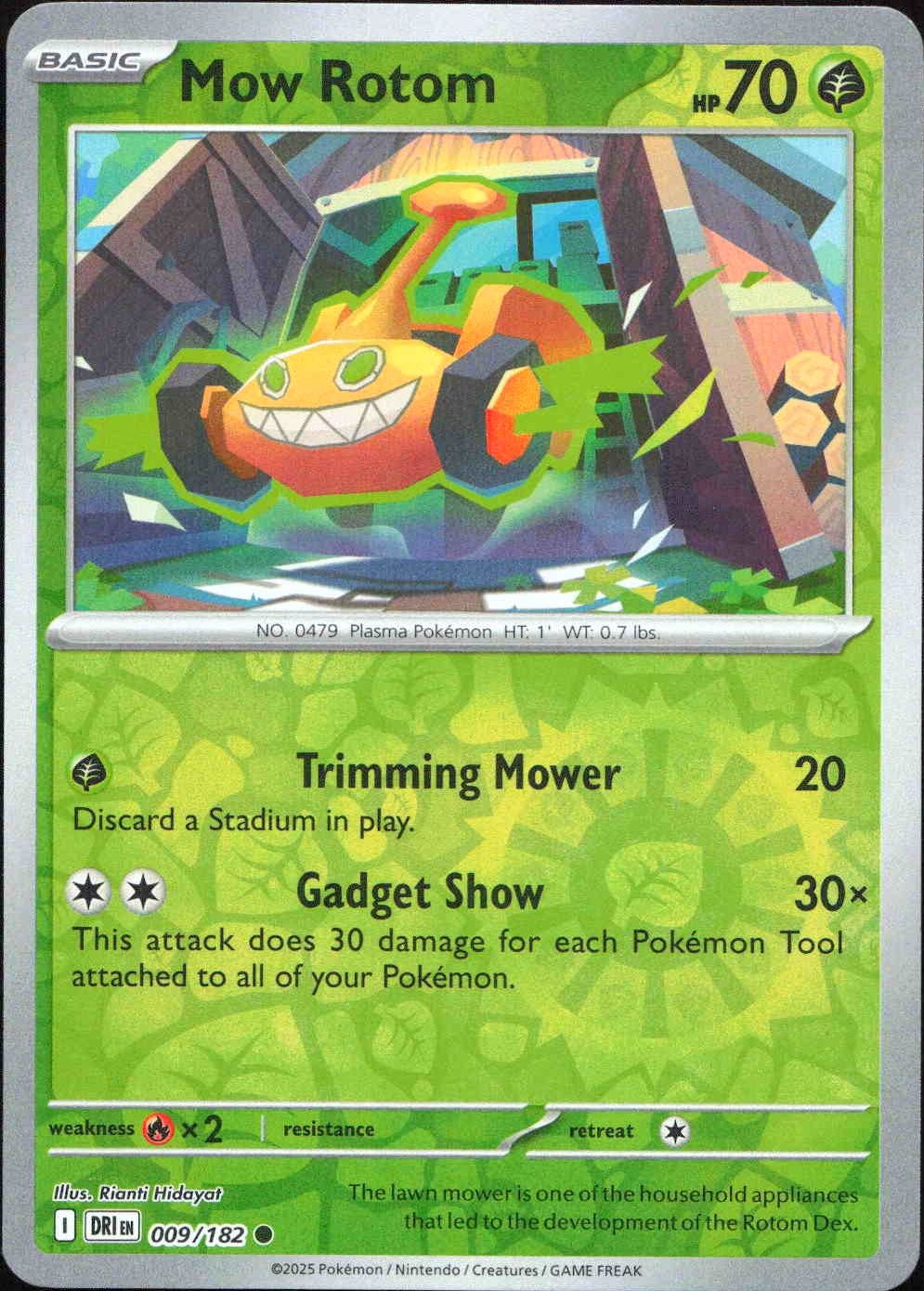Mow Rotom Reverse Holofoil 9/182 Destined Rivals 2025 NM Pokémon