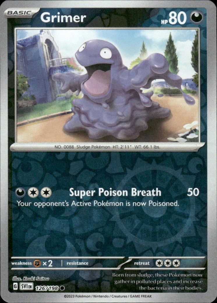 Grimer Scarlet & Violet Base Set 126/198 Common Reverse Holo Pokémon — English