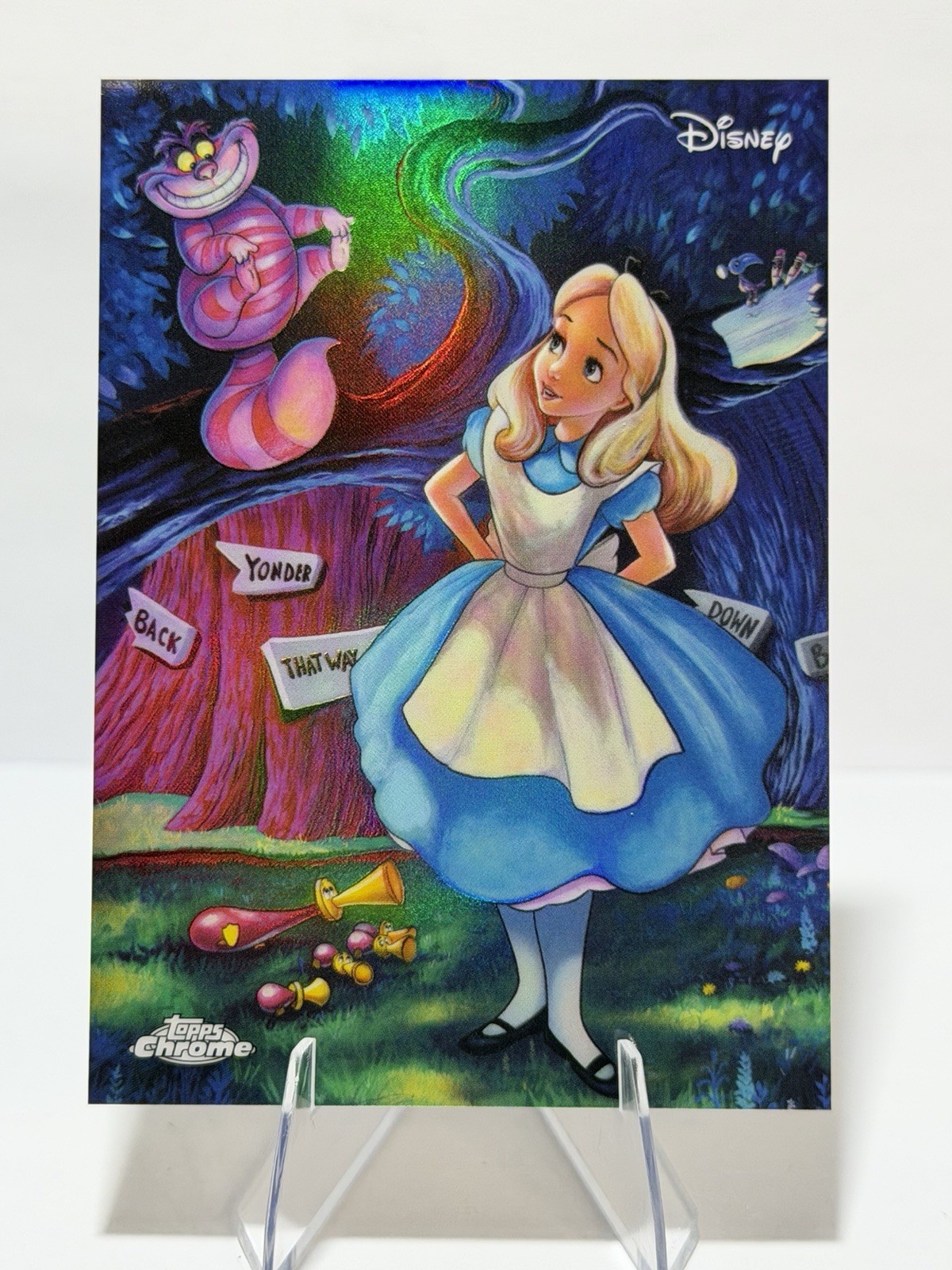2026 Topps Chrome Disney Arte di Disney Alice e Paese delle Meraviglie SSP AD-3