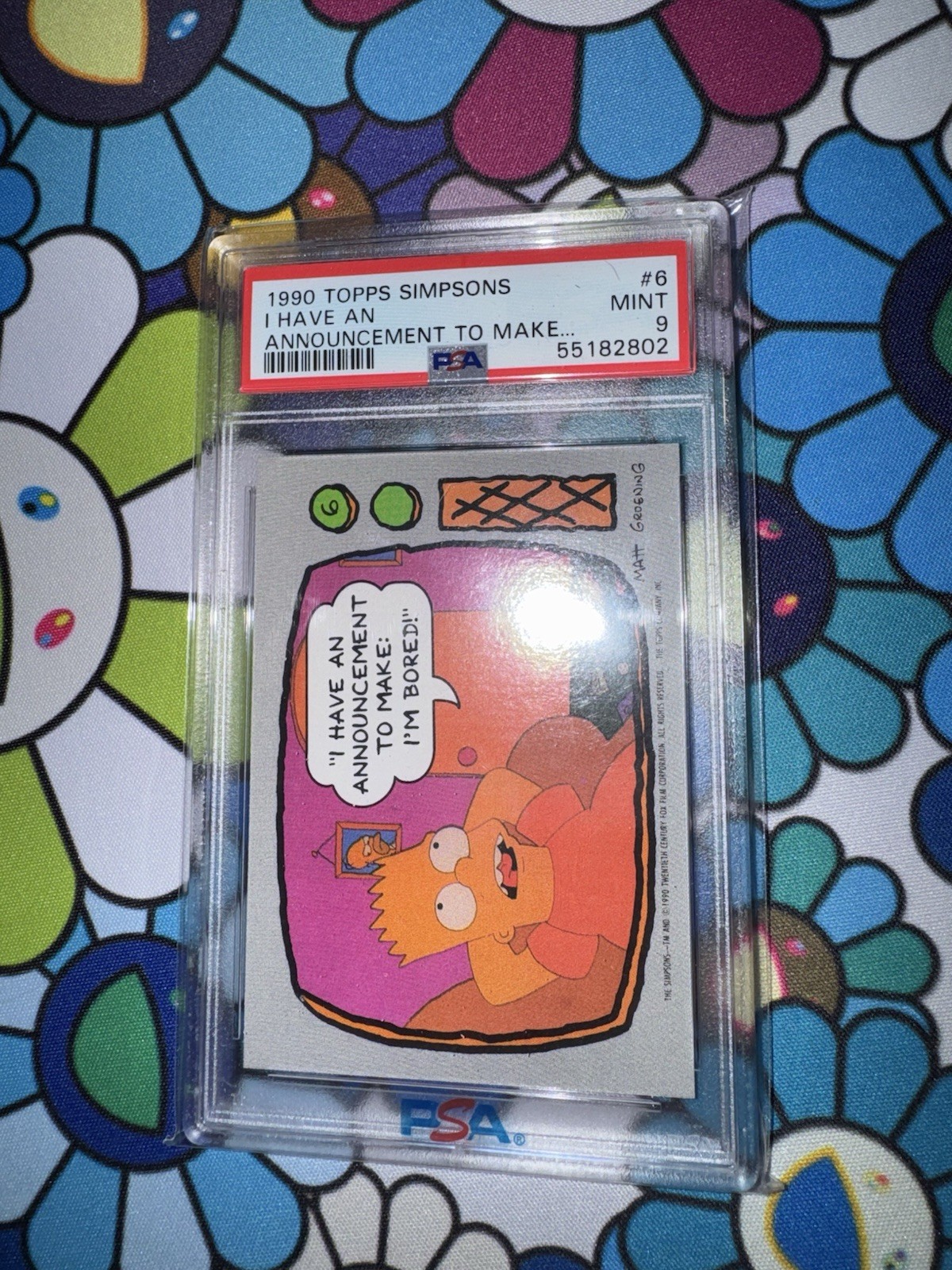 1990 Topps Simpsons "Ho un annuncio da fare..." #6 PSA 9