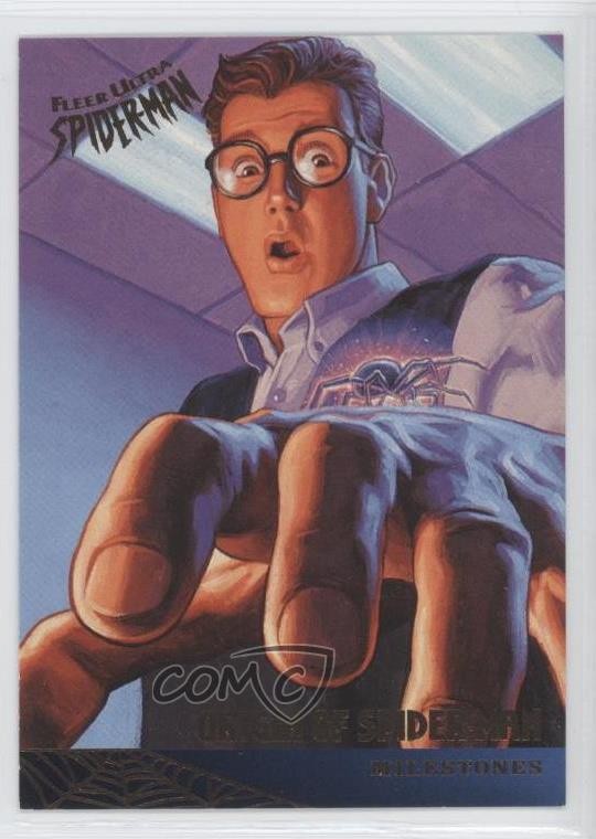 1995 Fleer Ultra Marvel Spider-Man Milestones Peter Parker Origine di #85 0b5