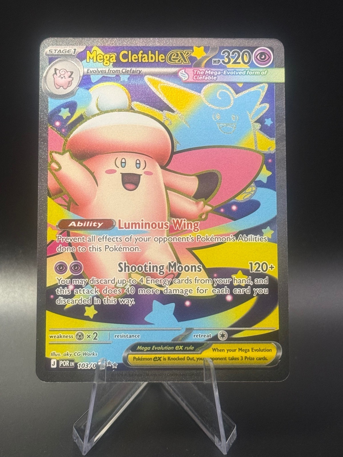 Mega Clefable ex 103/088 Ultra Rara Perfetto Ordine Pokemon Holo Near Mint
