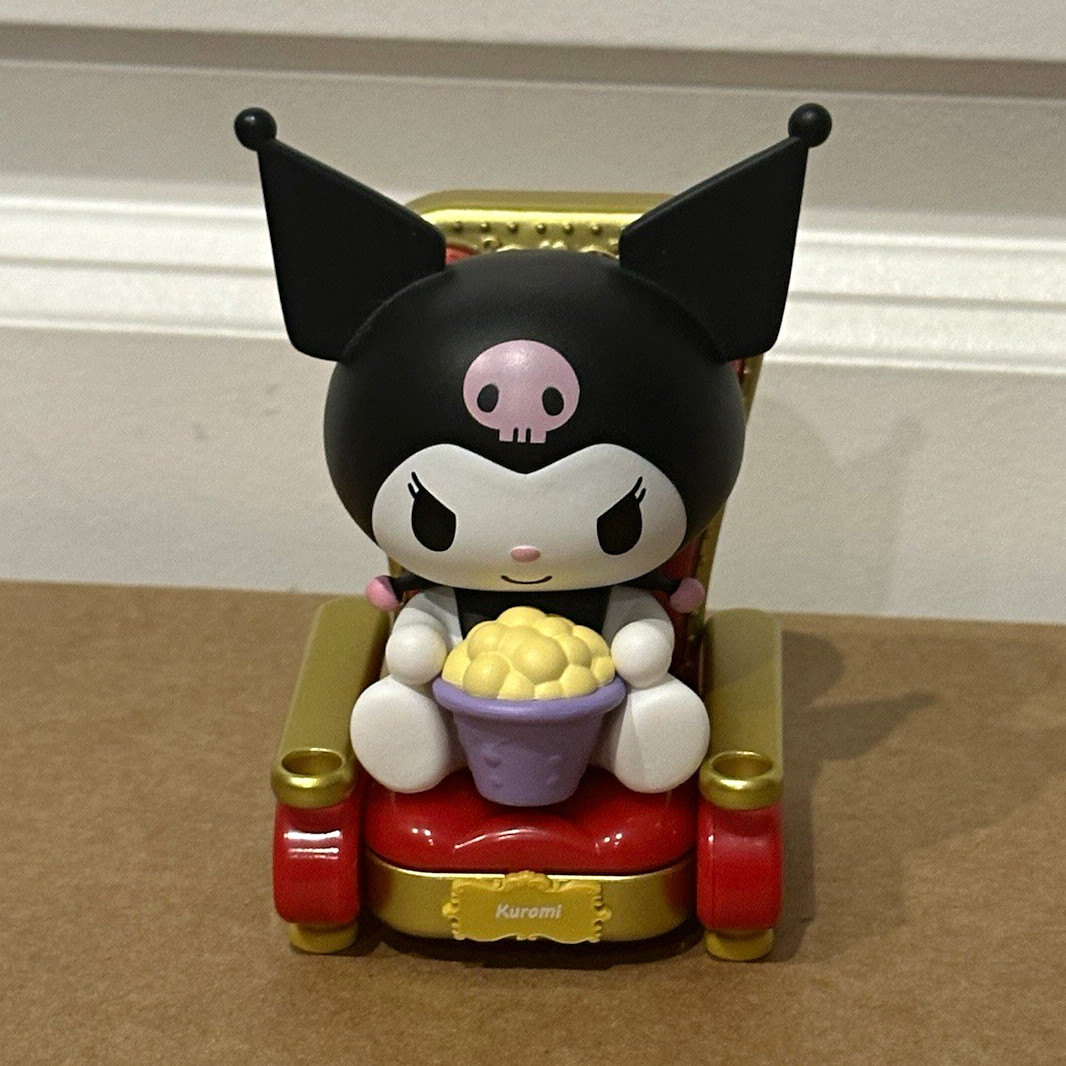 Sanrio Kuromi Plastic Figurine w/ Popcorn & Throne Chair Accessory 2023