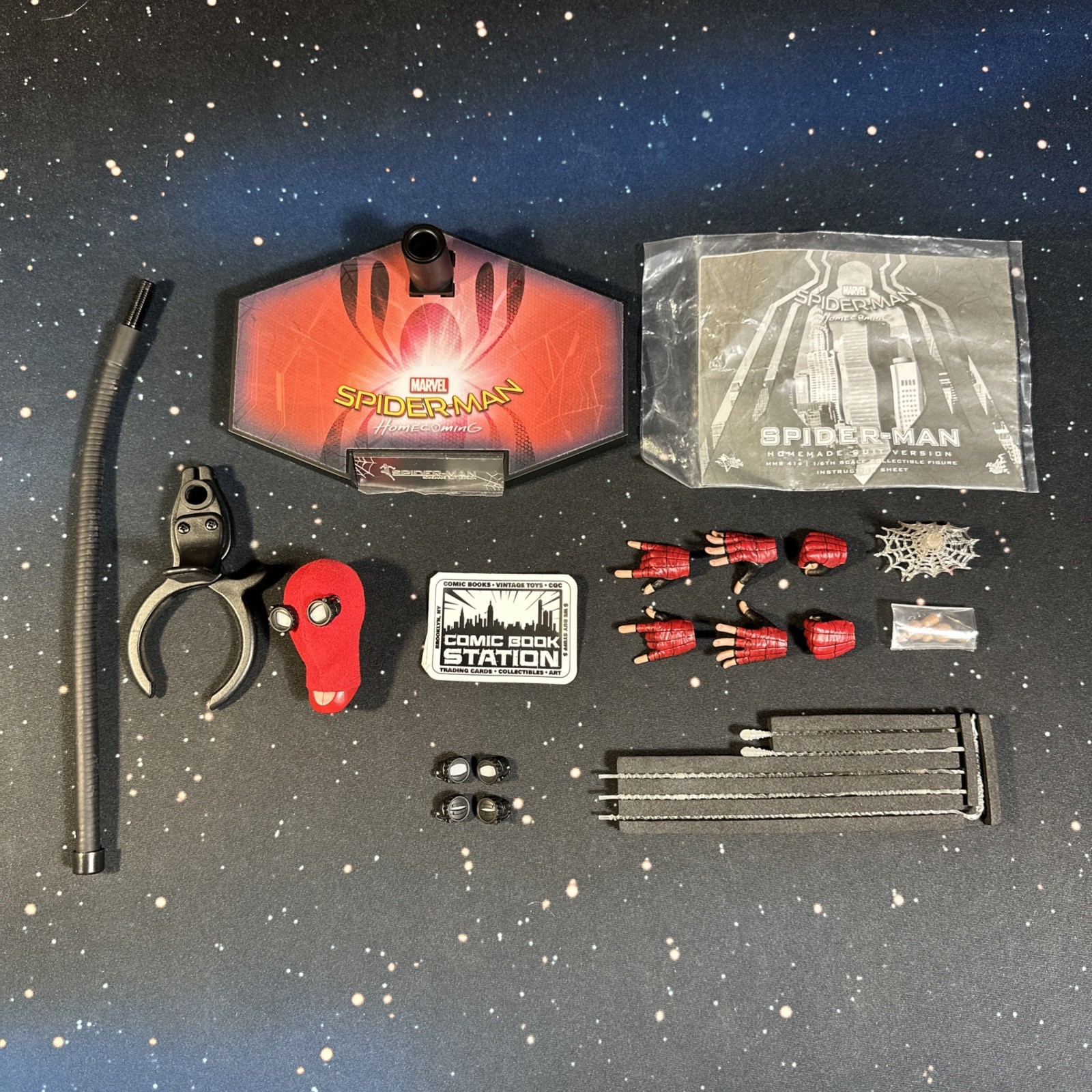Spider-Man Scala 1/6 Accessori 2017 Hot Toys Tuta Fatta in Casa Versione Testa MC