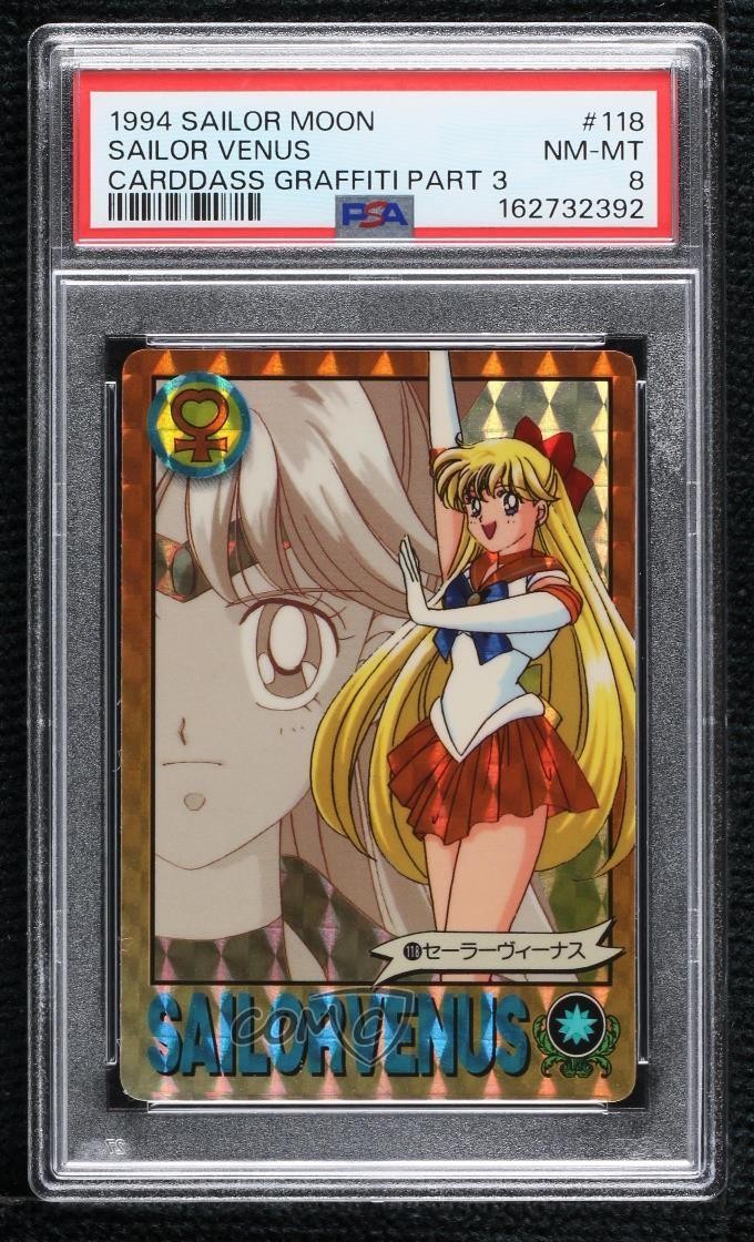 1993-95 Bandai Carddass Sailor Moon Graffiti Sailor Venus #118 PSA 8 1e8j