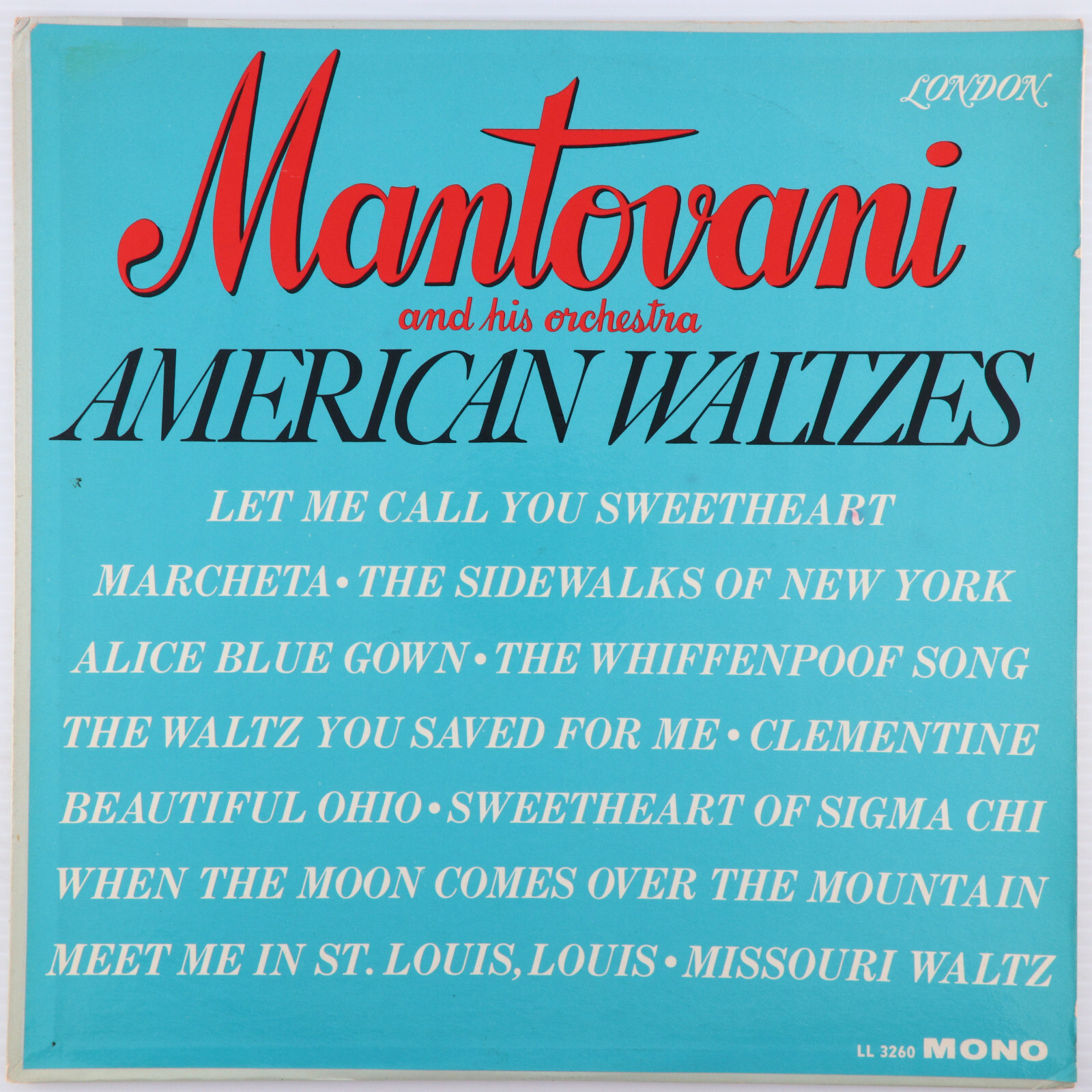 Mantovani And His Orchestra – American Waltzes - 1962 Mono LP London LL.3260