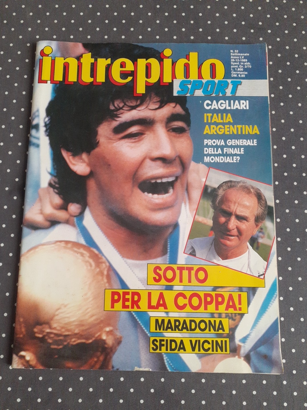FUMETTO INTREPIDO SPORT NUMERO 52 ANNO 1989 ARGENTINA MARADONA 