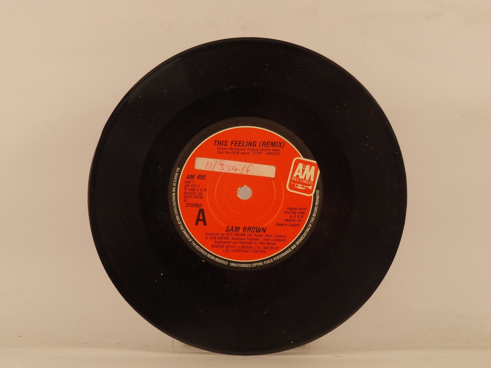 BROWN,SAM THIS FEELING (137) 7" A&M