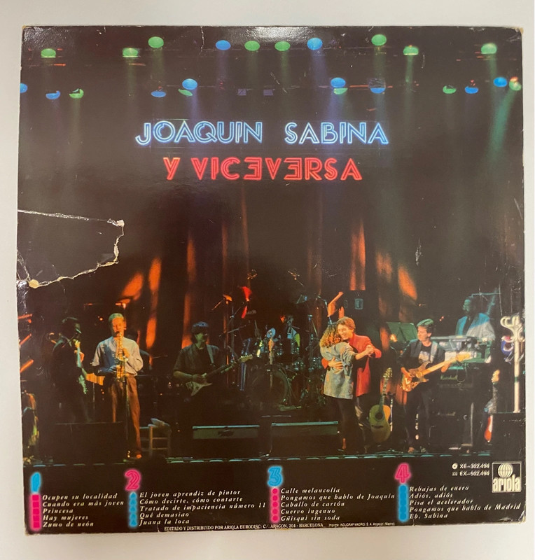 Disco vinilo Joaquín Sabina Y Viceversa En Directo Ariola 1986
