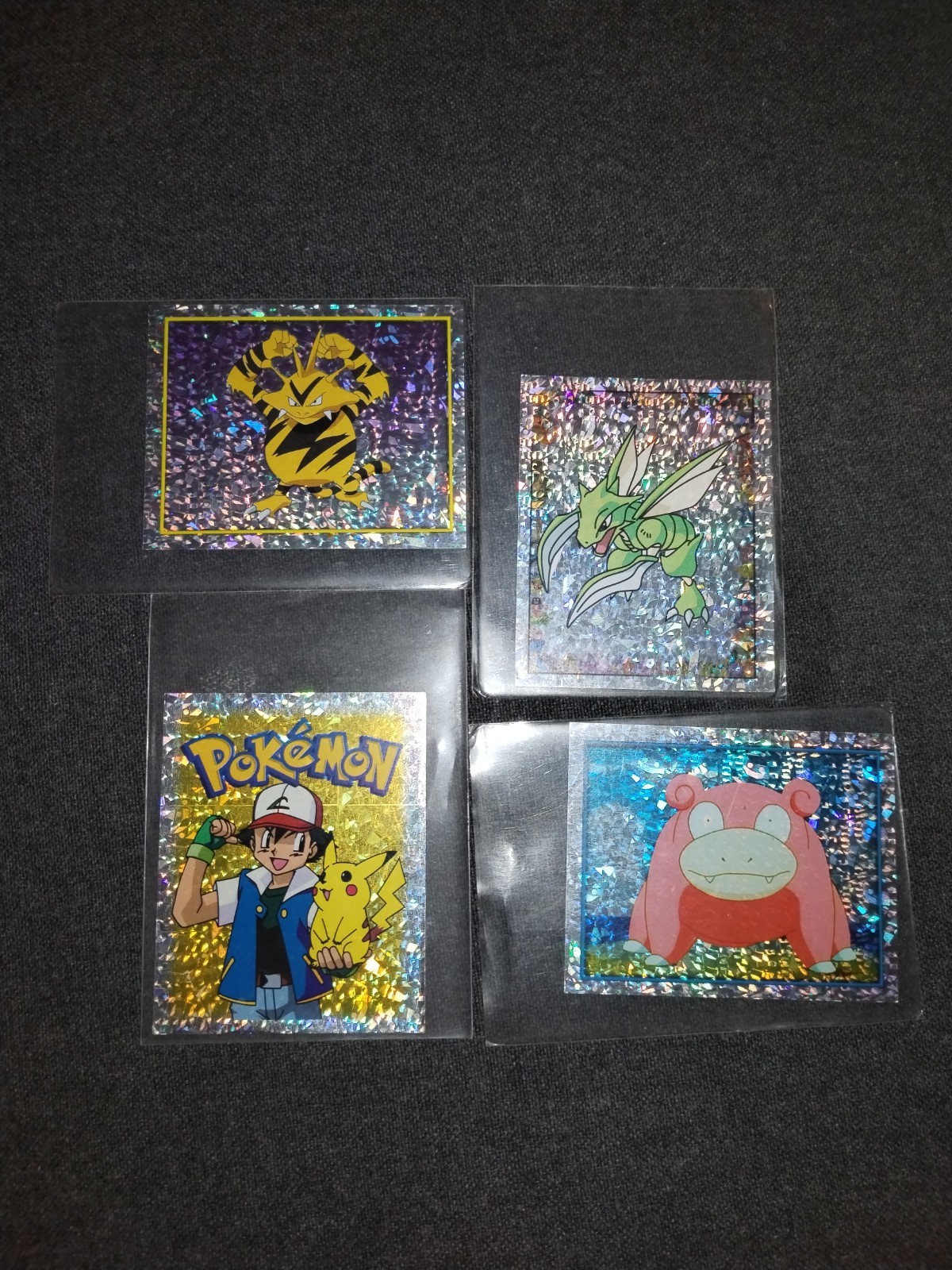 Merlin Pokémon lotto 4 carte olografiche 1999 Pikachu Slowpoke n.19 39