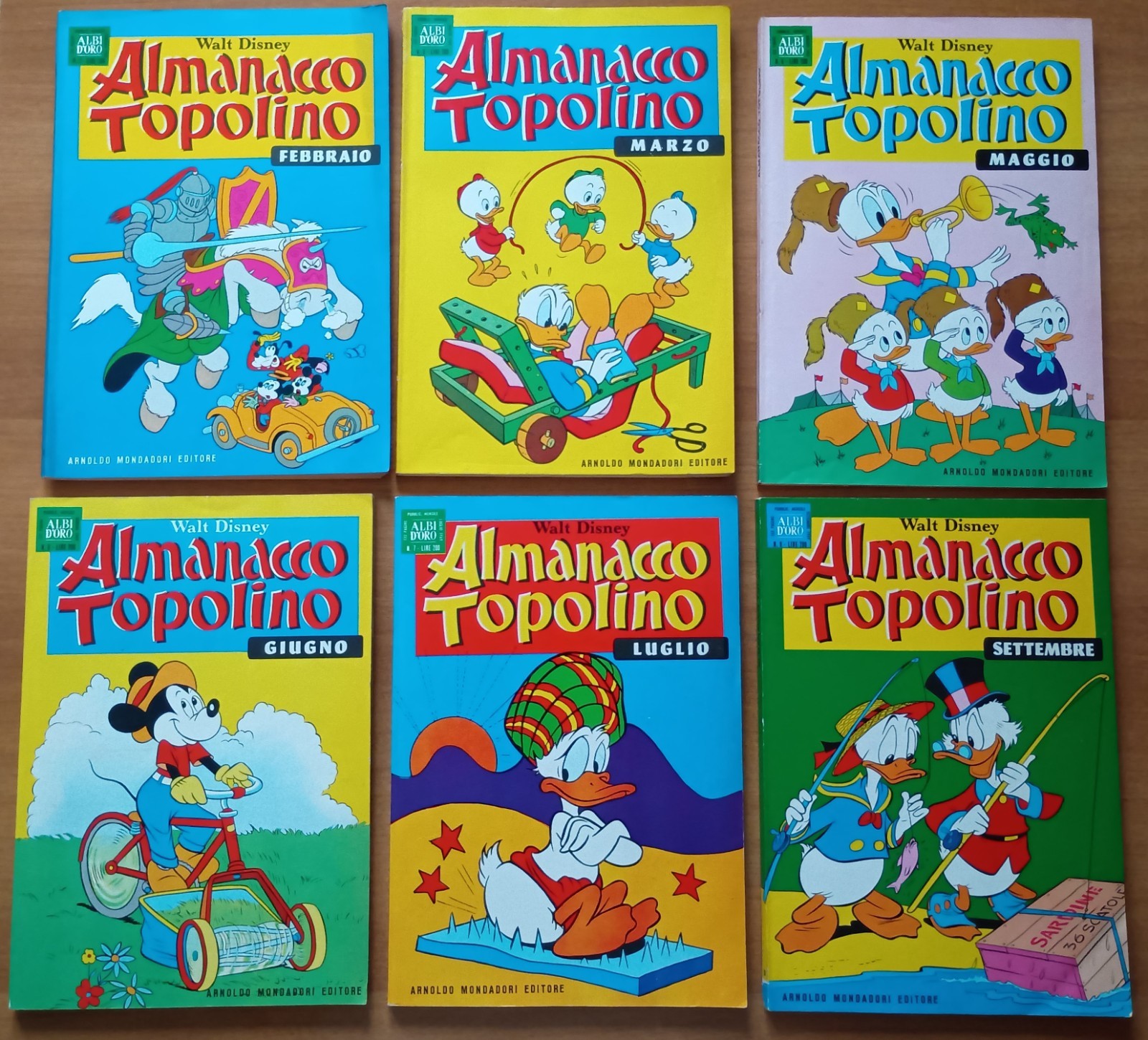 ALMANACCO DI TOPOLINO 1969 N. 2/3/5/6/7/9 TUTTI CON PUNTI - COME NUOVI
