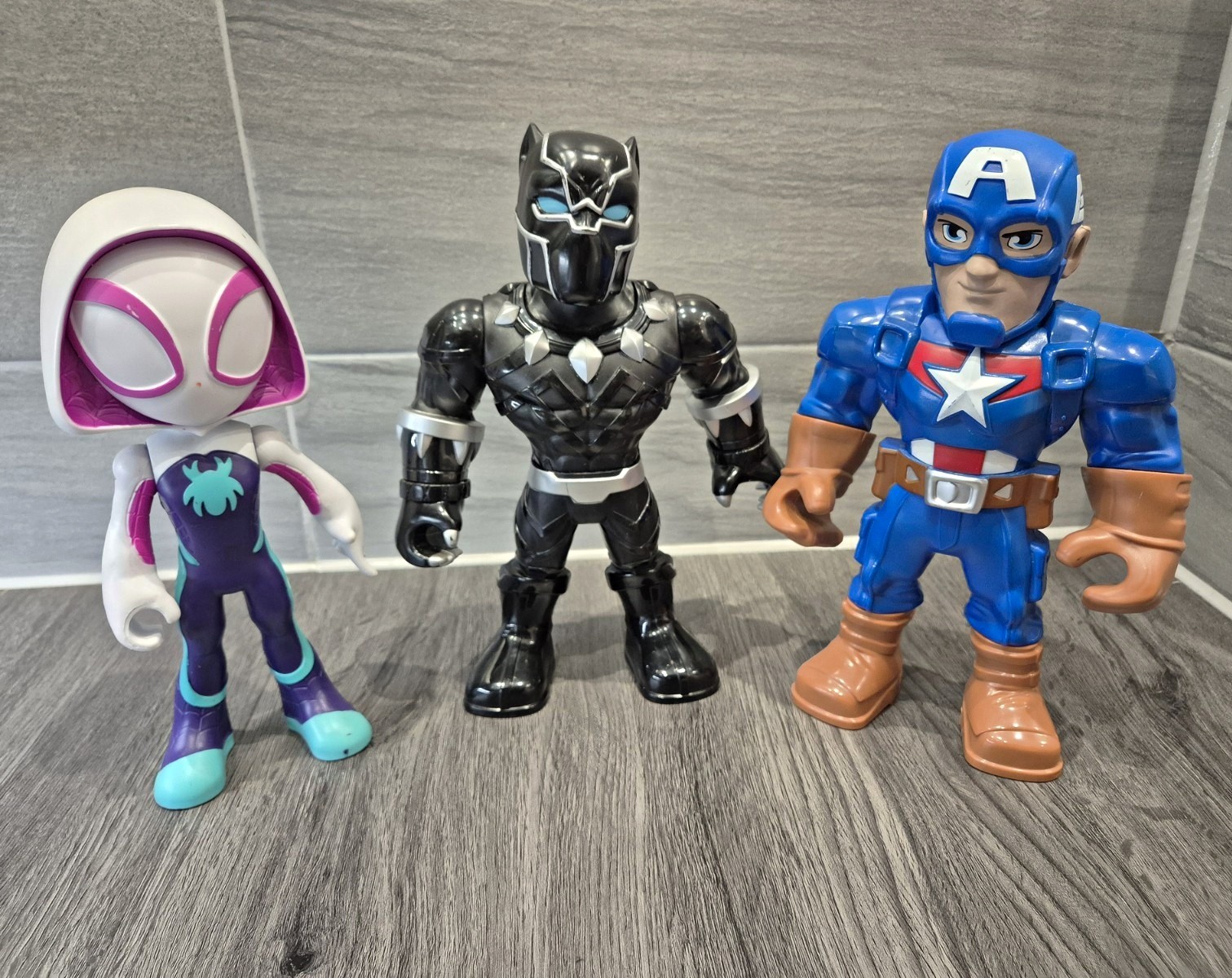 Marvel Large 9"-10" Mega Mighties Black Panther, Captain America & Ghost-Spider