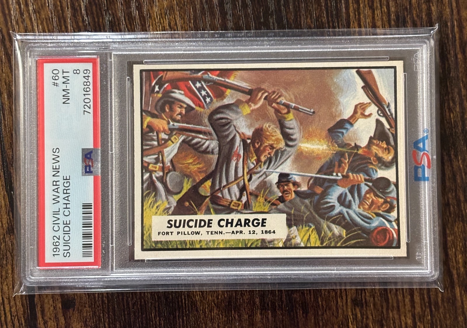 1962 Topps Civil War News #60 Suicide Charge PSA 8 NM-MT carta non sportiva