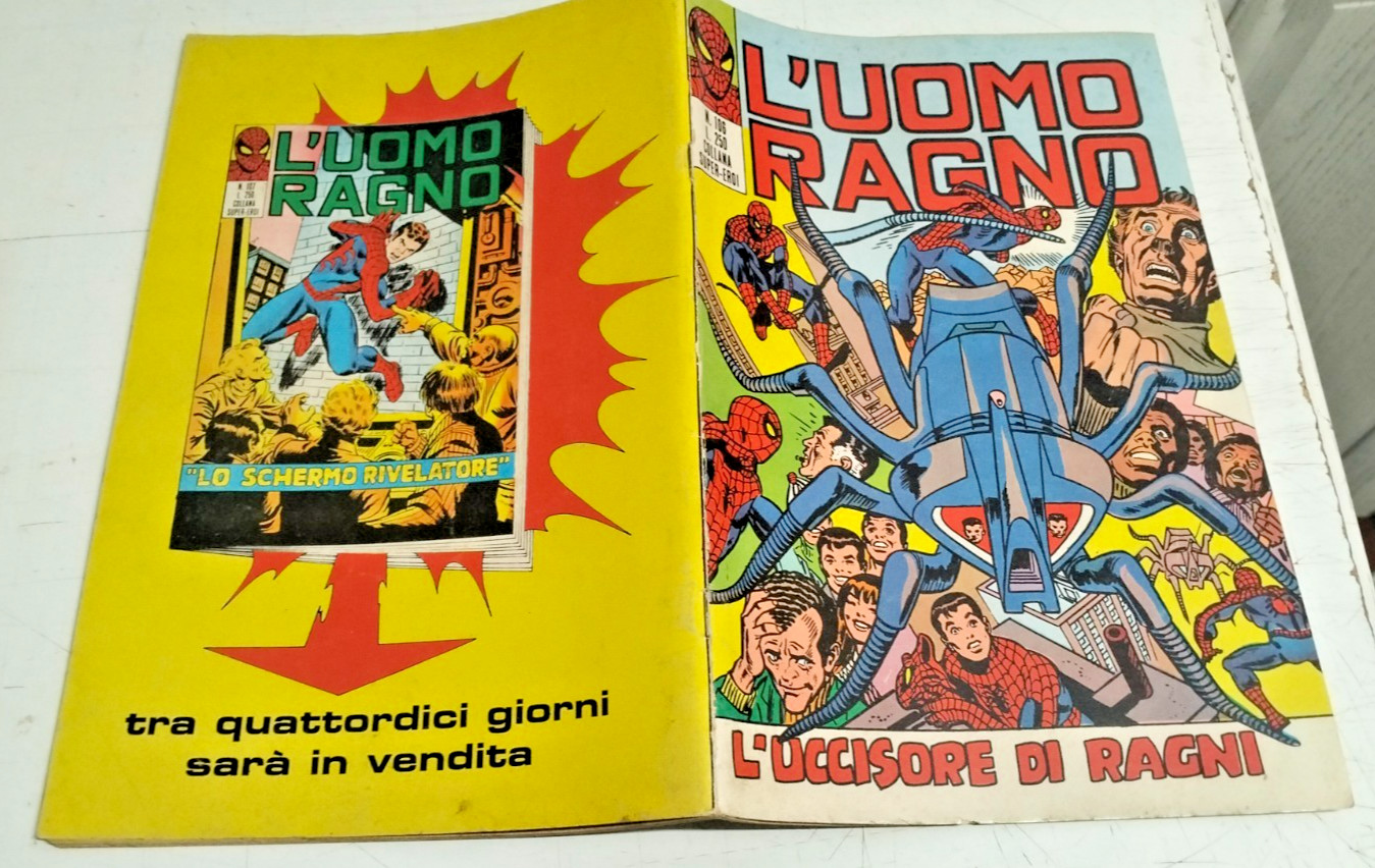 SPIDERMAN-UOMO RAGNO CORNO # 106 -L'UCCISORE DI RAGNI-1974- OTTIMO -NO RESO
