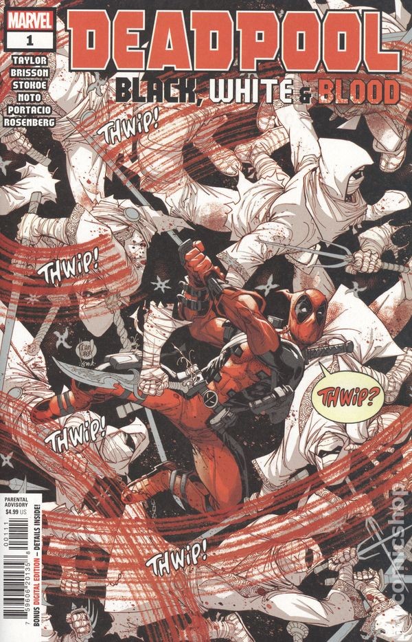 Deadpool Bianco Nero e Sangue 1A Kubert VF 2021 Immagine Stock