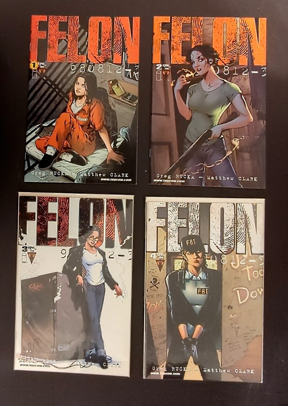  Lotto Felon Comic #1-4 - Set Completo + Extra - Image Comics - Top Cow Comics