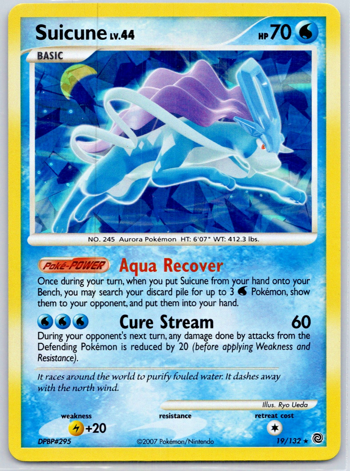 Suicune Cracked Ice Holo 19/132 Secrete Wonders Pokemon TCG LP