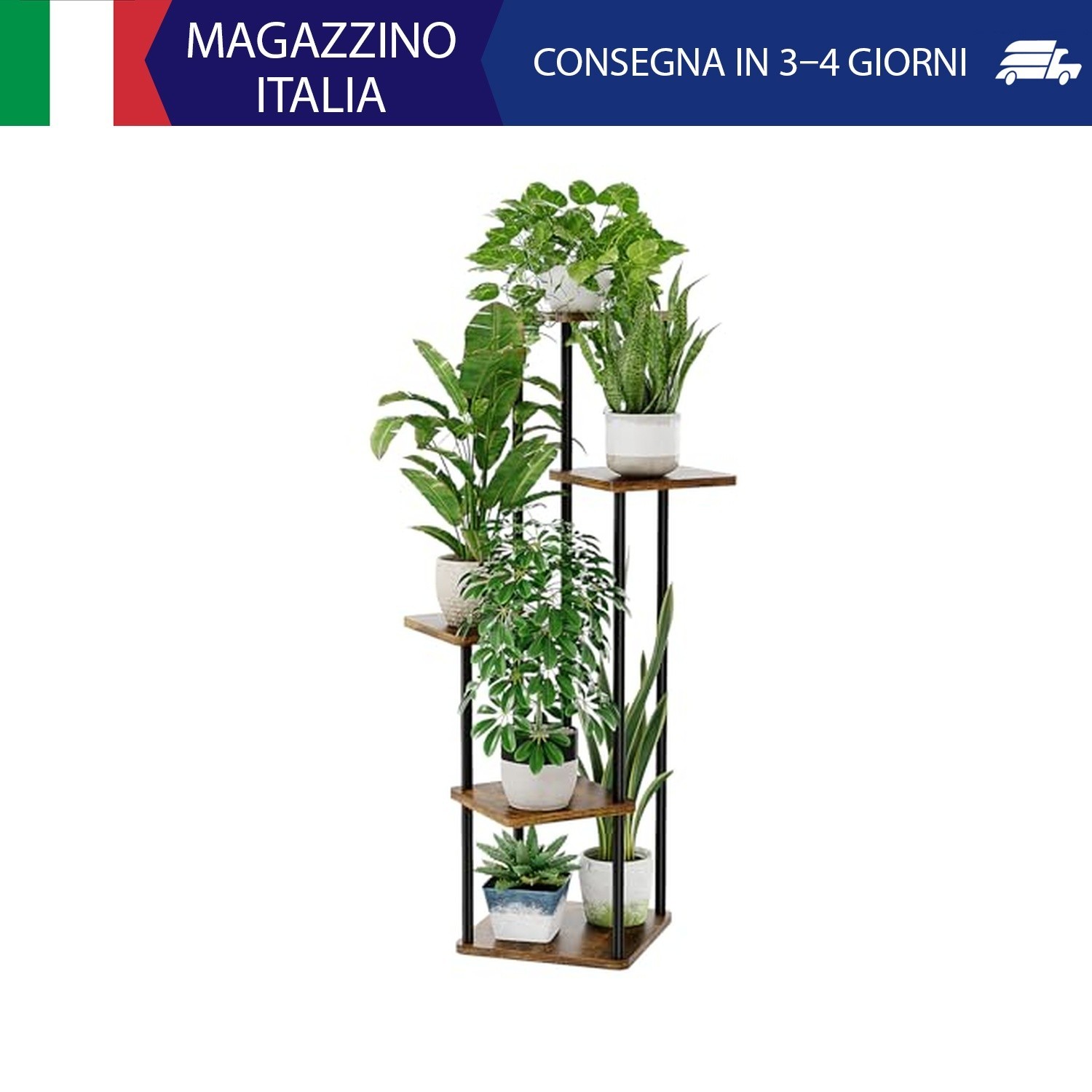 Bamworld Porta Piante da Interno Esterno Portavasi da Balcone Supporto per Piant