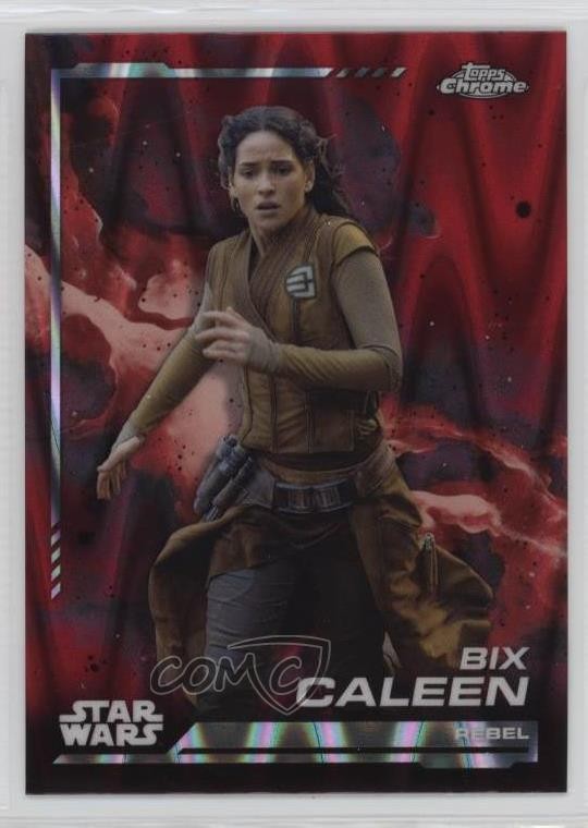2024 Topps Chrome Star Wars Rebel Blaster Rosso RayWave Rifrattore Bix Caleen 11x6