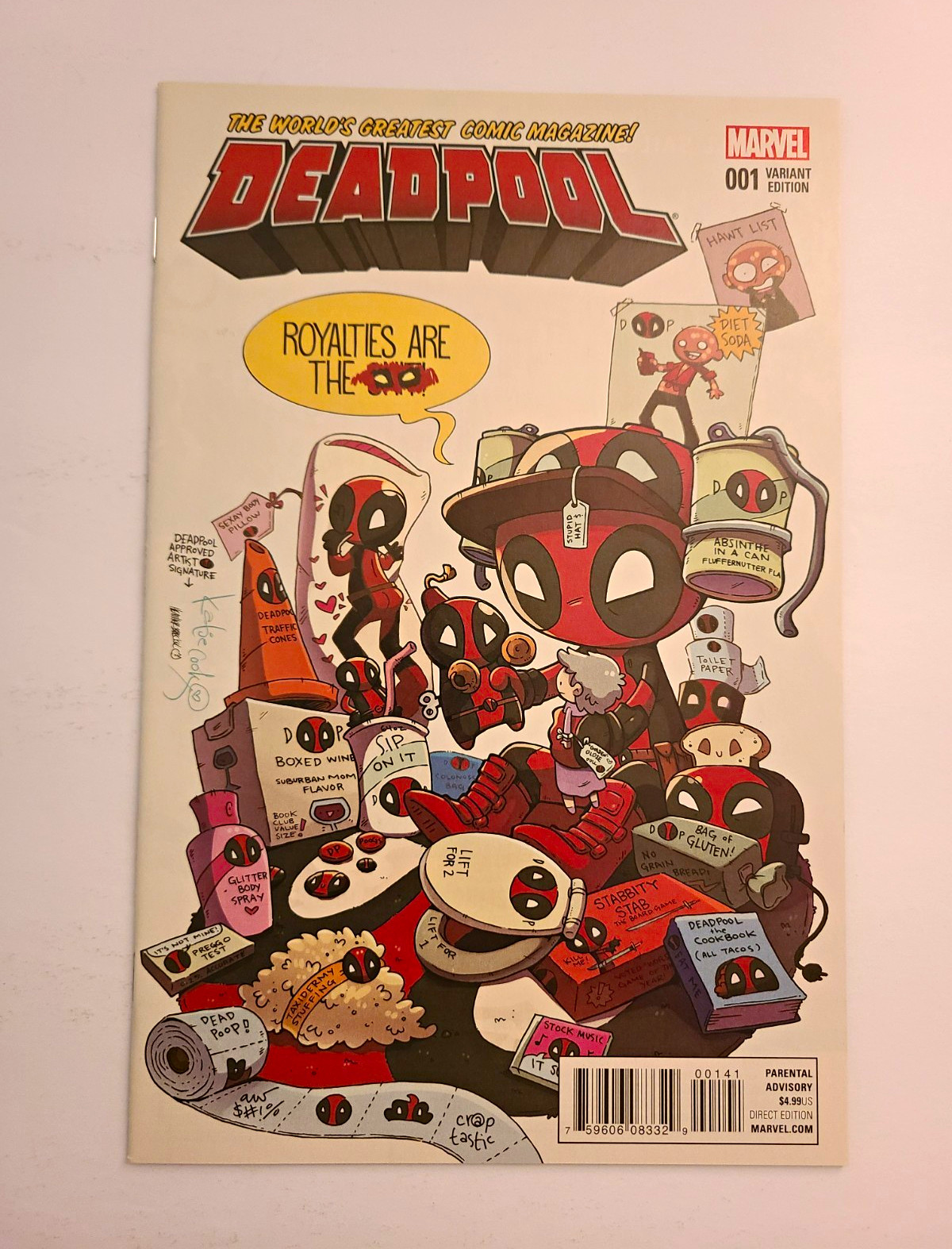 Deadpool #1 Katie Cook 1:50 variante prima stampa Marvel 2015