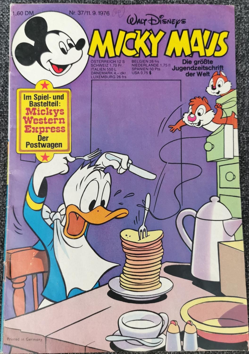 Libretto Topolino 37 - 11.9.1976 Walt Disney Westernexpress carrozza postale Schnipp