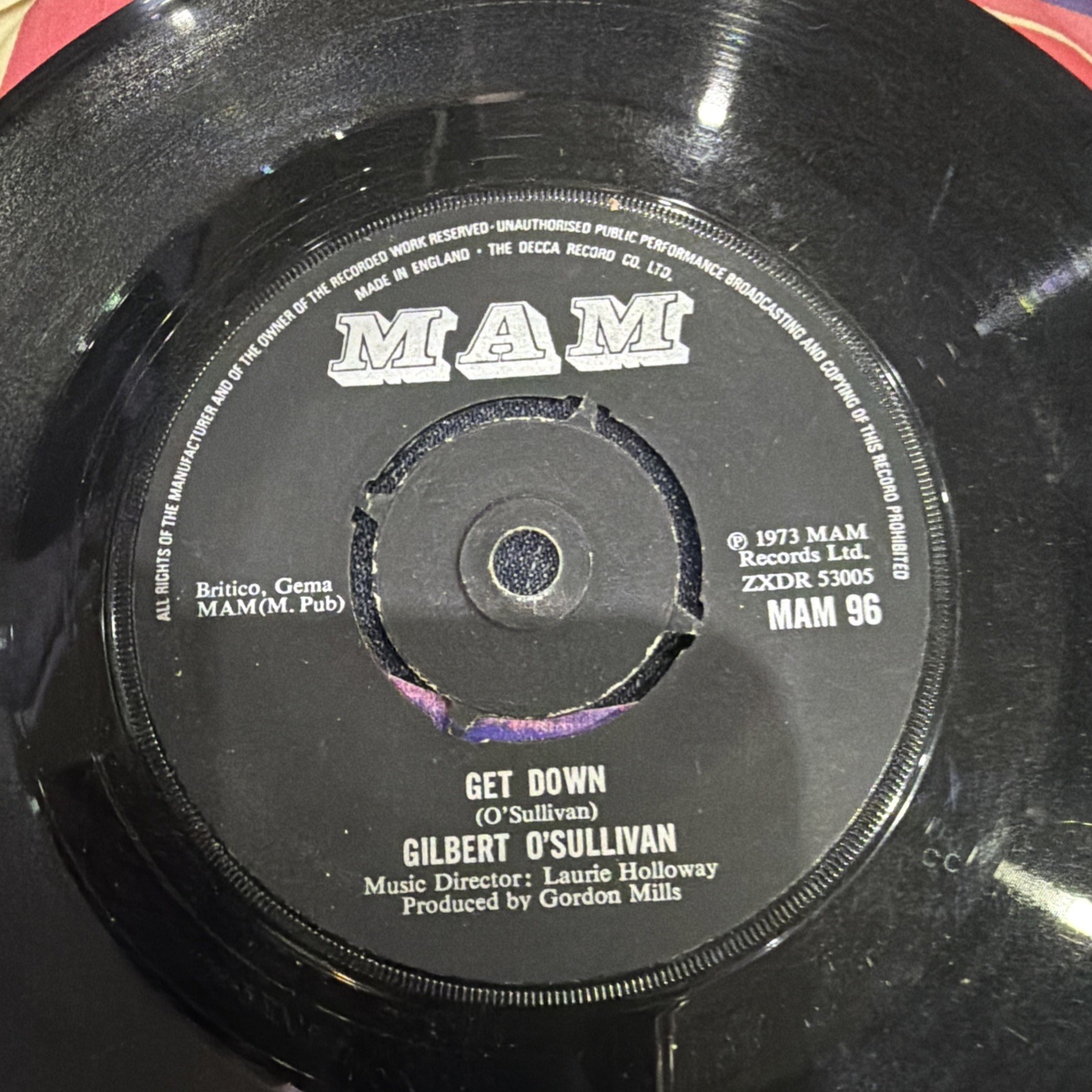 Gilbert O'Sullivan - Get Down 7" Vinyl Single Record