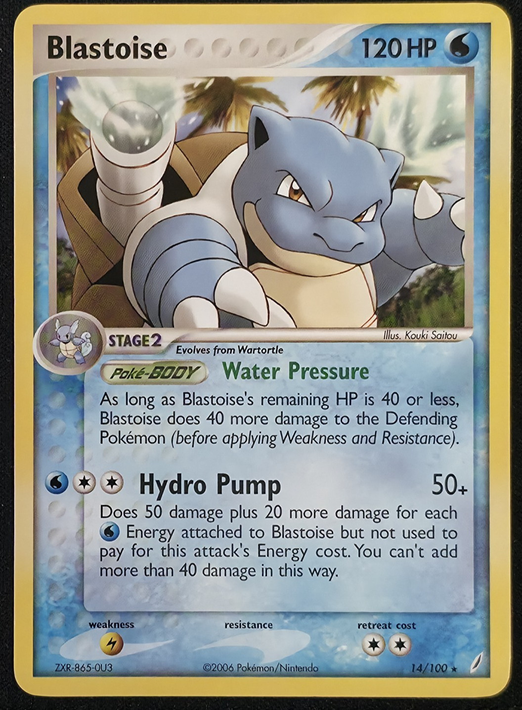 Blastoise 14/100 Non-Holo Pokémon EX Crystal Guardians LP