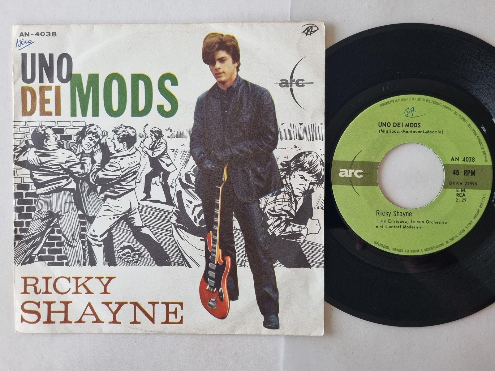 Ricky Shayne - Uno Dei Mods / Cosa Pensi Di Me 7'' Vinyl Italy