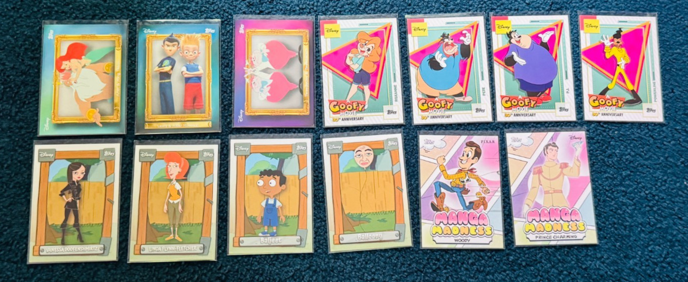 Lotto 13 inserti neon Disney manga follia film pippo Phineas e Ferb Woody