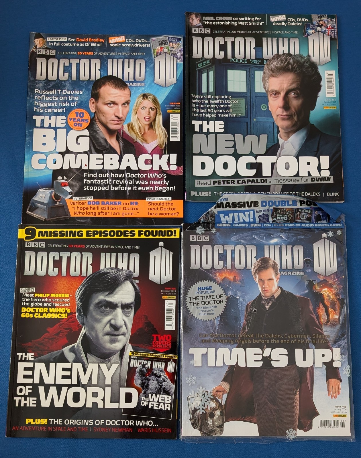 Doctor Who Magazine x4 2013-14 issues 463 464 466 468 Matt Smith Peter Capaldi