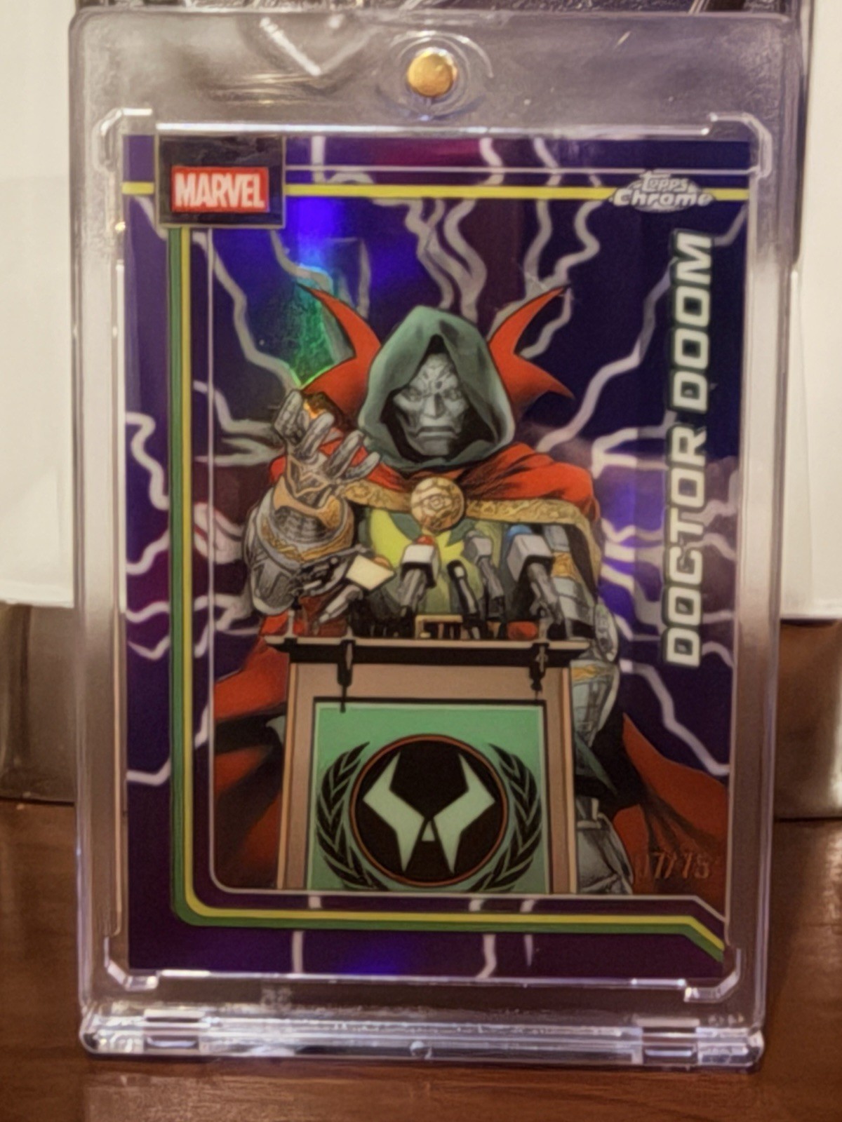 2026 Topps Chrome Marvel Doctor Doom #28 Purple Lightning /75 07/75