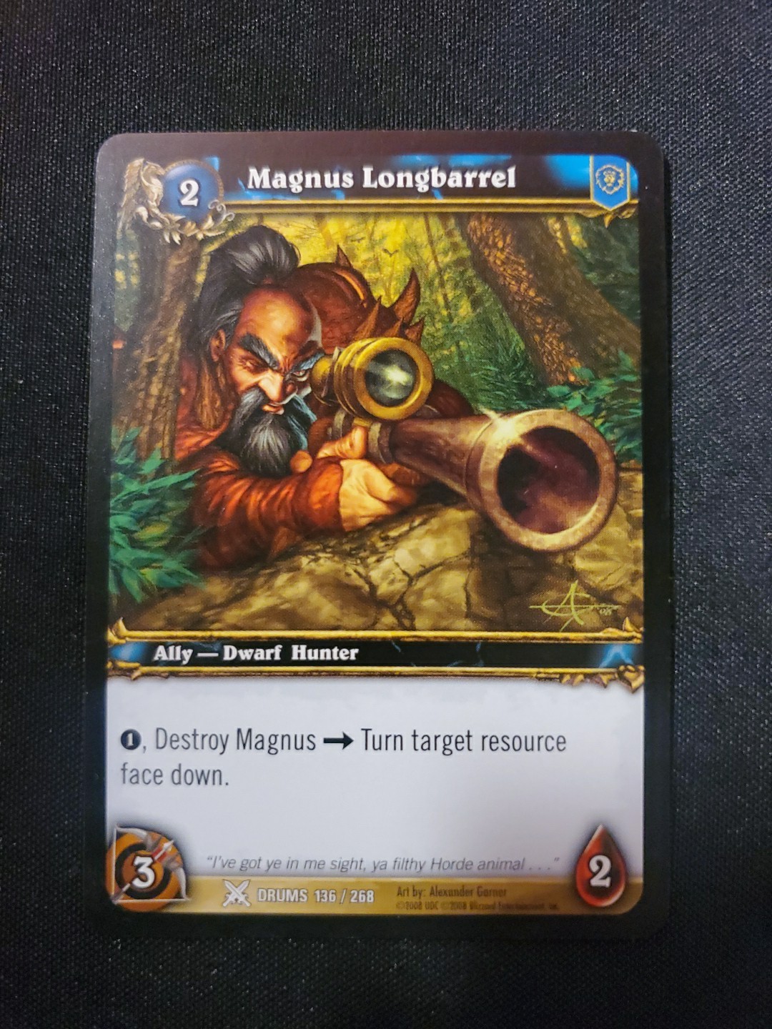 Magnus Longbarrel Drums 136/268 Common World Of Warcraft WOW TCG Card NM '