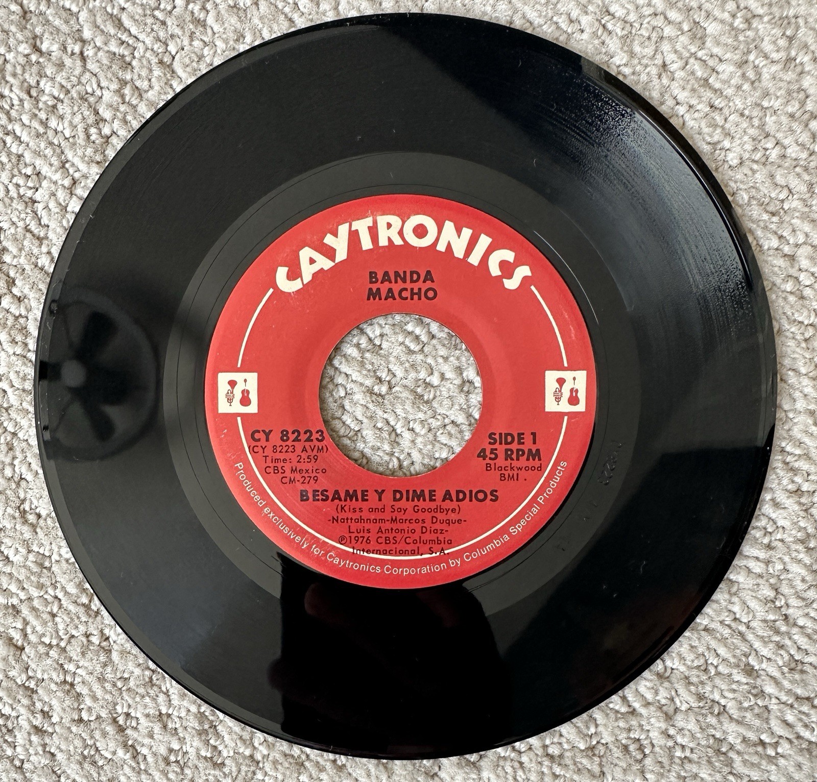 Banda Macho Bésame Y Dime Adiós 45RPM Vinyl Record 7” EP 1976 Caytronics NEW