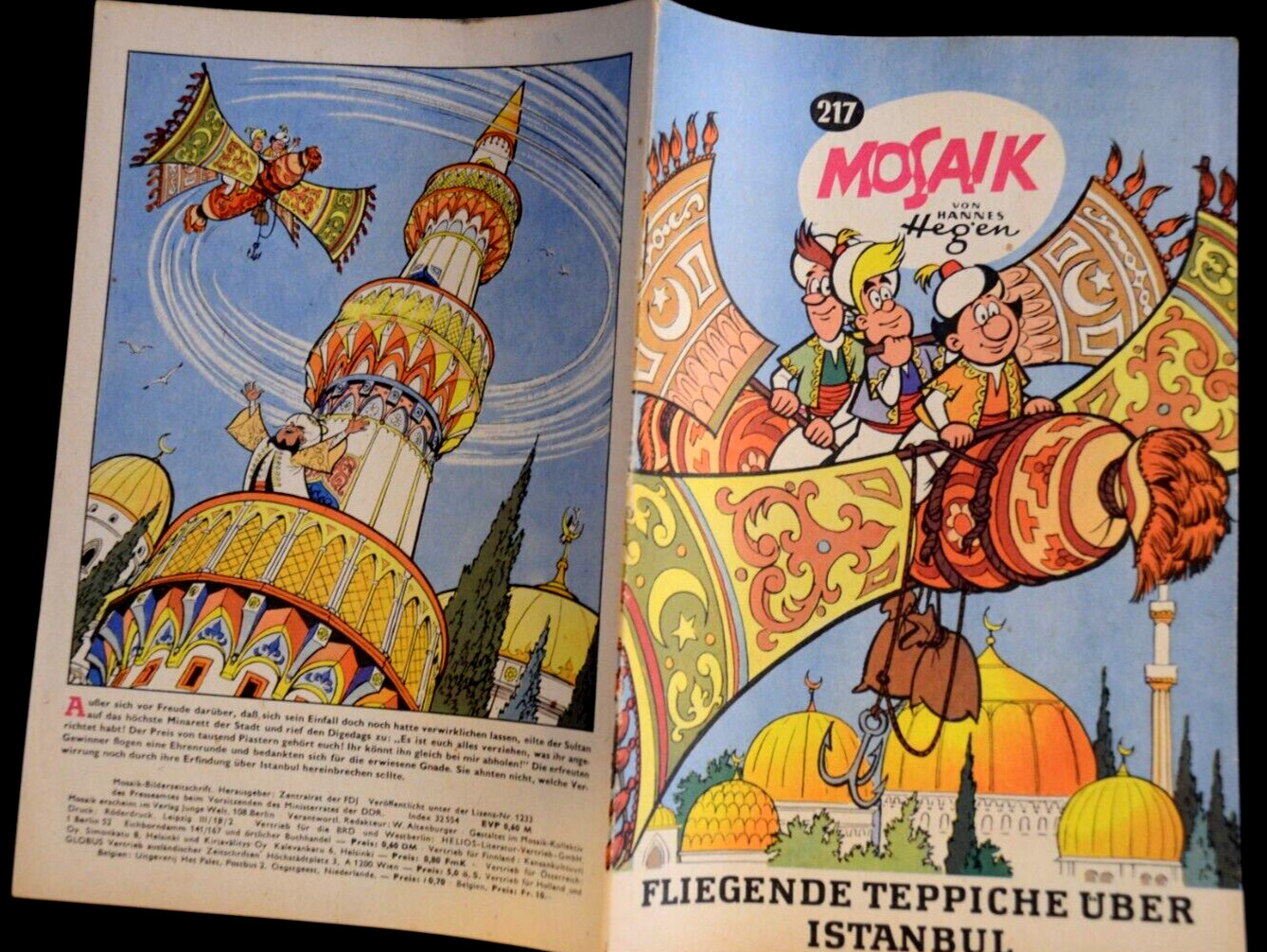 Originale MOSAIK Hannes Hegen Nr. 217 Il Tappeto Volante A Istanbul DDR