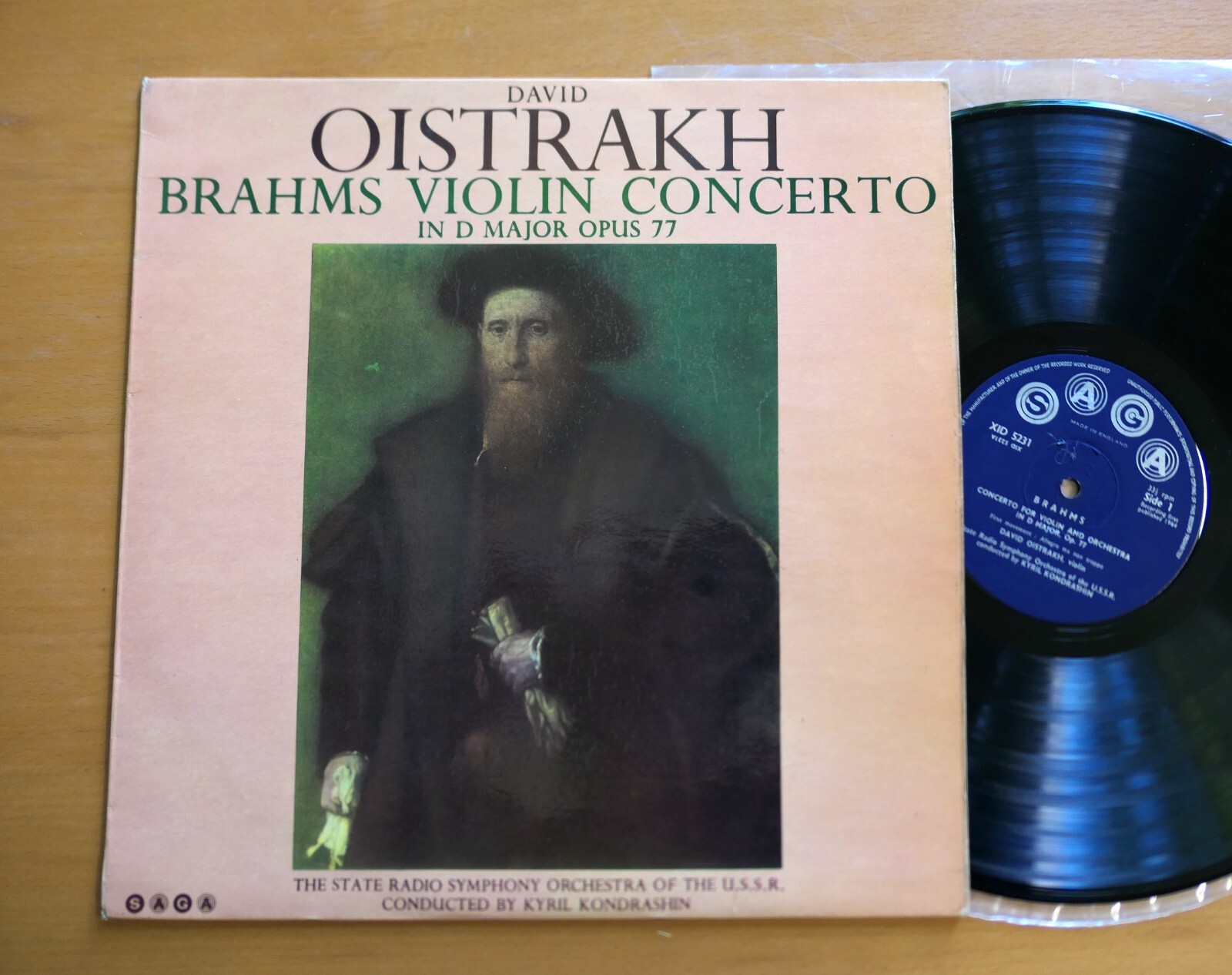XID 5231 David Oistrakh Brahms Violin Concerto Kyril Kondrashin SAGA Mono LP